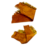 Mens New Tan Gold Buckskin Suede leather Western Hippy Fringes War Pants PWP05
